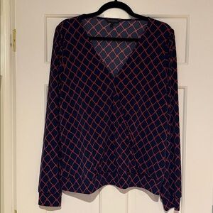 Banana Republic Blue and Red Patterned Top